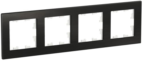 Рамка универсальная Systeme Electric AtlasDesign Nature 4-м. металл оникс картинка